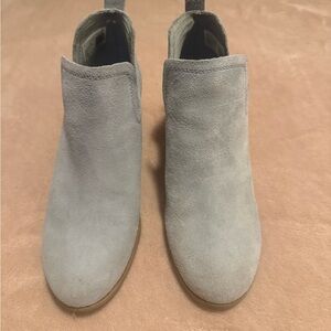 Toms Light Gray Suede Ankle Booties